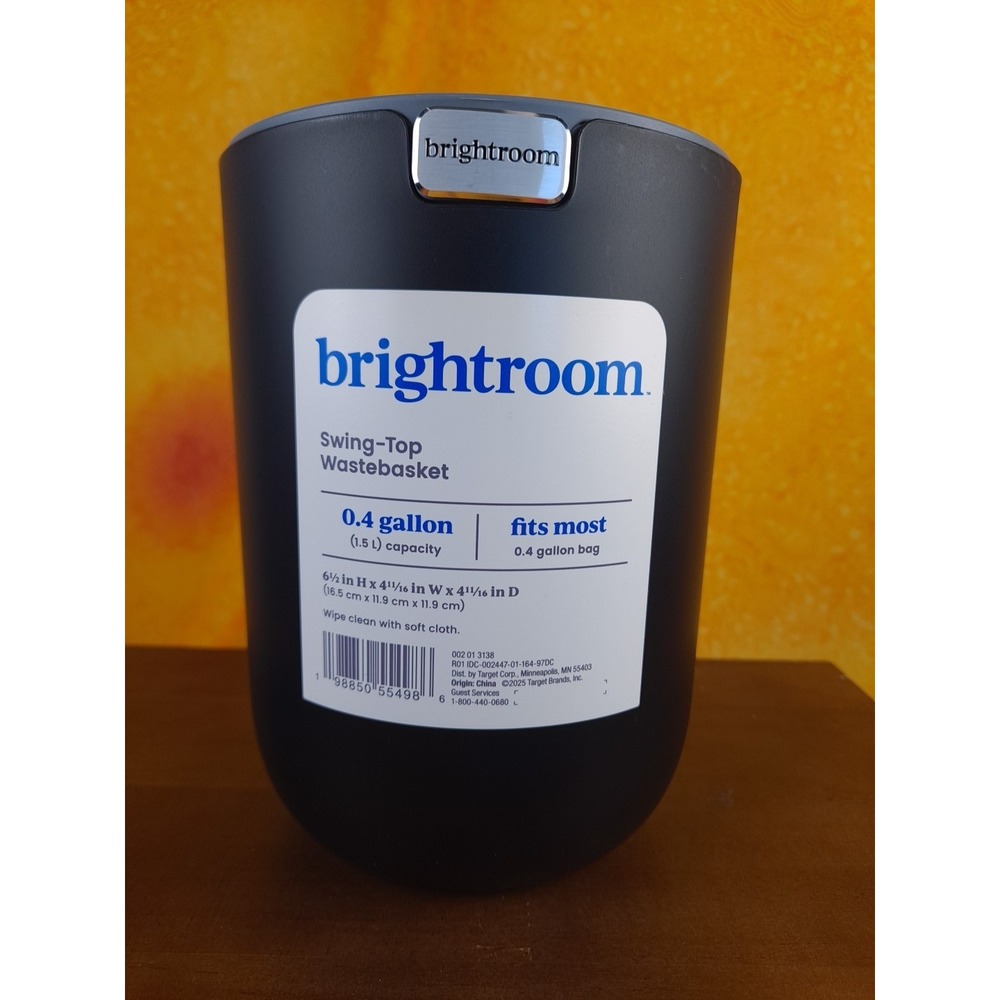 Brightroom Swing Top Wastebasket‎ For Desk 6.5" Tall x 4.75" Wide 1.5L Capacity